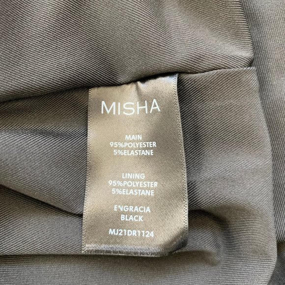 Misha Engracia plunge neck dress in black - Picture 3 of 9